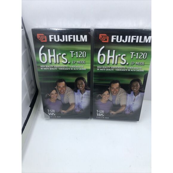 2- FUJI 6 Hour, NEW Blank VHS Tapes Lot Of 2 T-120 Sealed - Picture 2 of 13